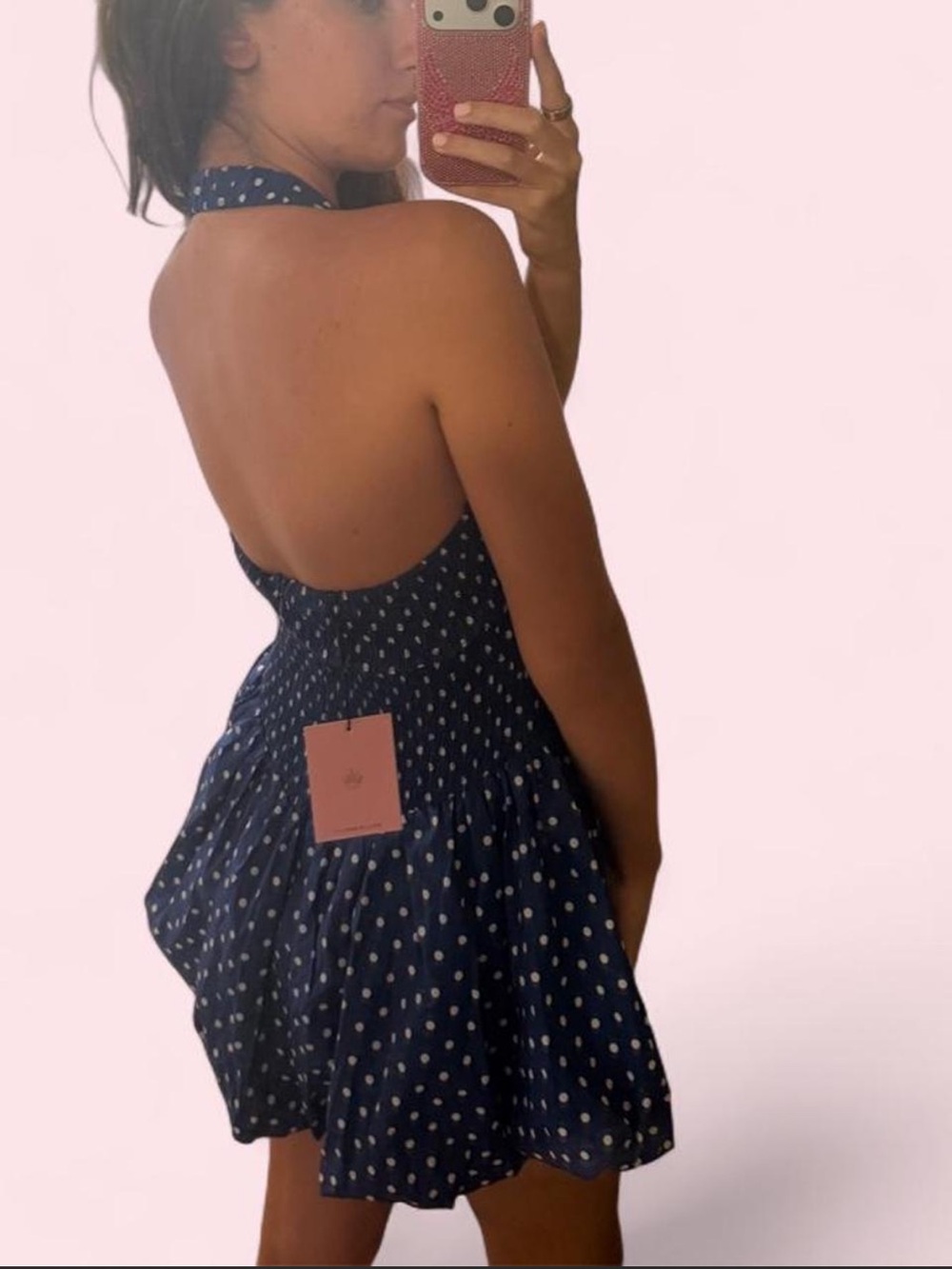 Hello Molly Lipstick Love Letters Halter Bubble Mini Dress – Blue 💙 - Picture 2 of 3